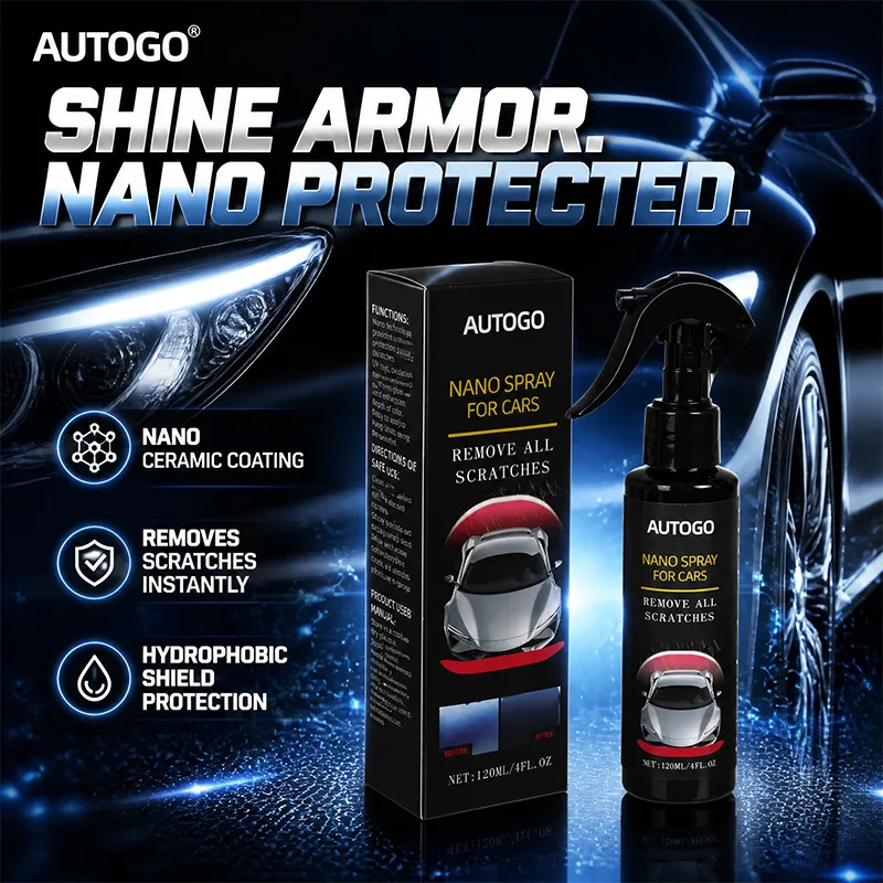 120ml Nano Car Coating Spray Hydrophobic Scratch Resistant Anti‑UV Snow‑Ice Protection Mirror Gloss For All Car Paint Colors