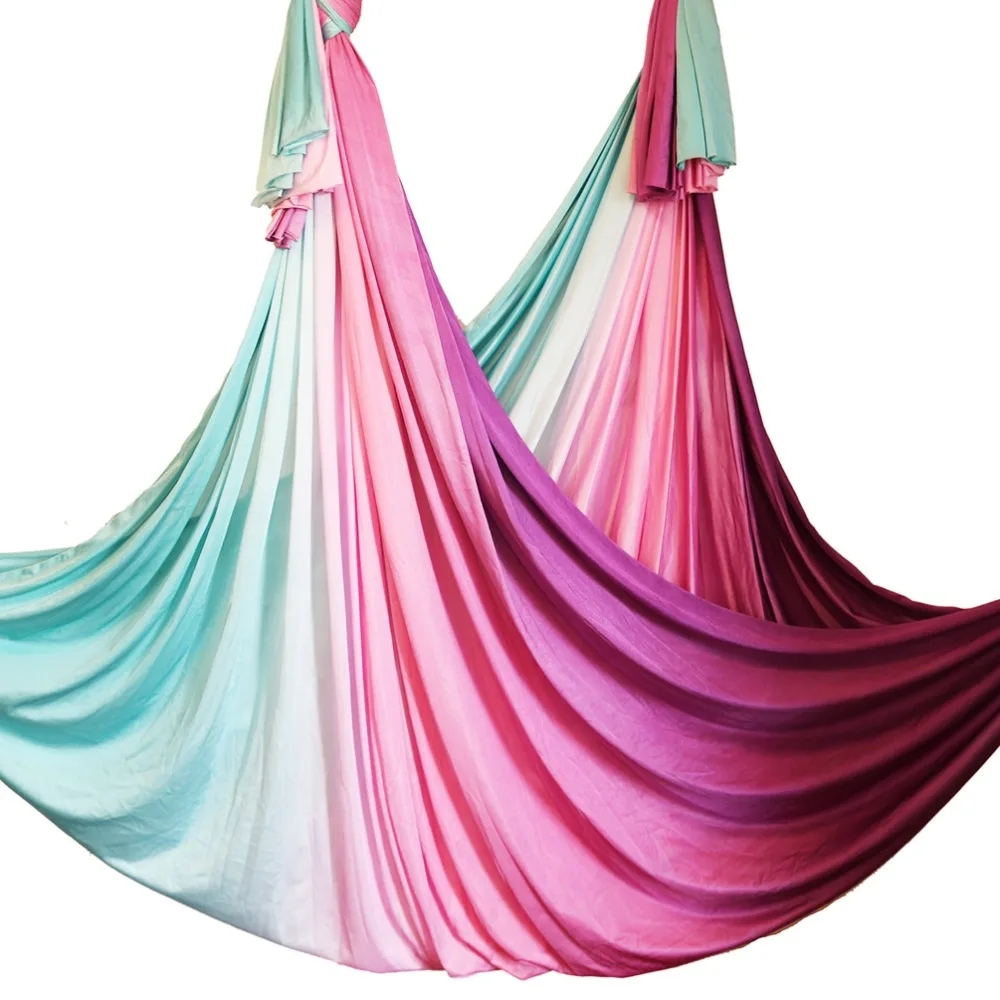 Anti-Gravity Aerial Yoga Hammock Fabric Silk Flying Yoga Swing Bed Aerial Traction Device Fitness Yoga Belts for Home Sporting