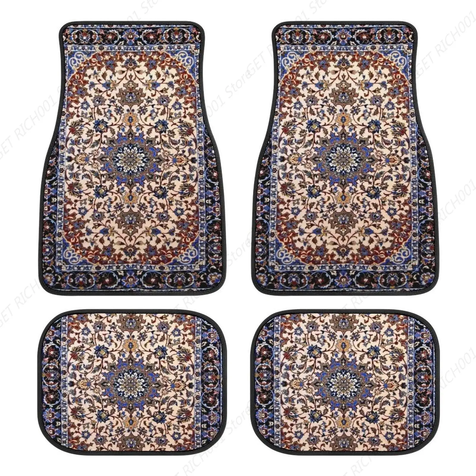 

Patrón Persa Antiguo, Alfombra Oriental Azul, 4 Piezas, Alfombrillas Para El Suelo L Coche, Juegos Completos, Ajuste Universal P