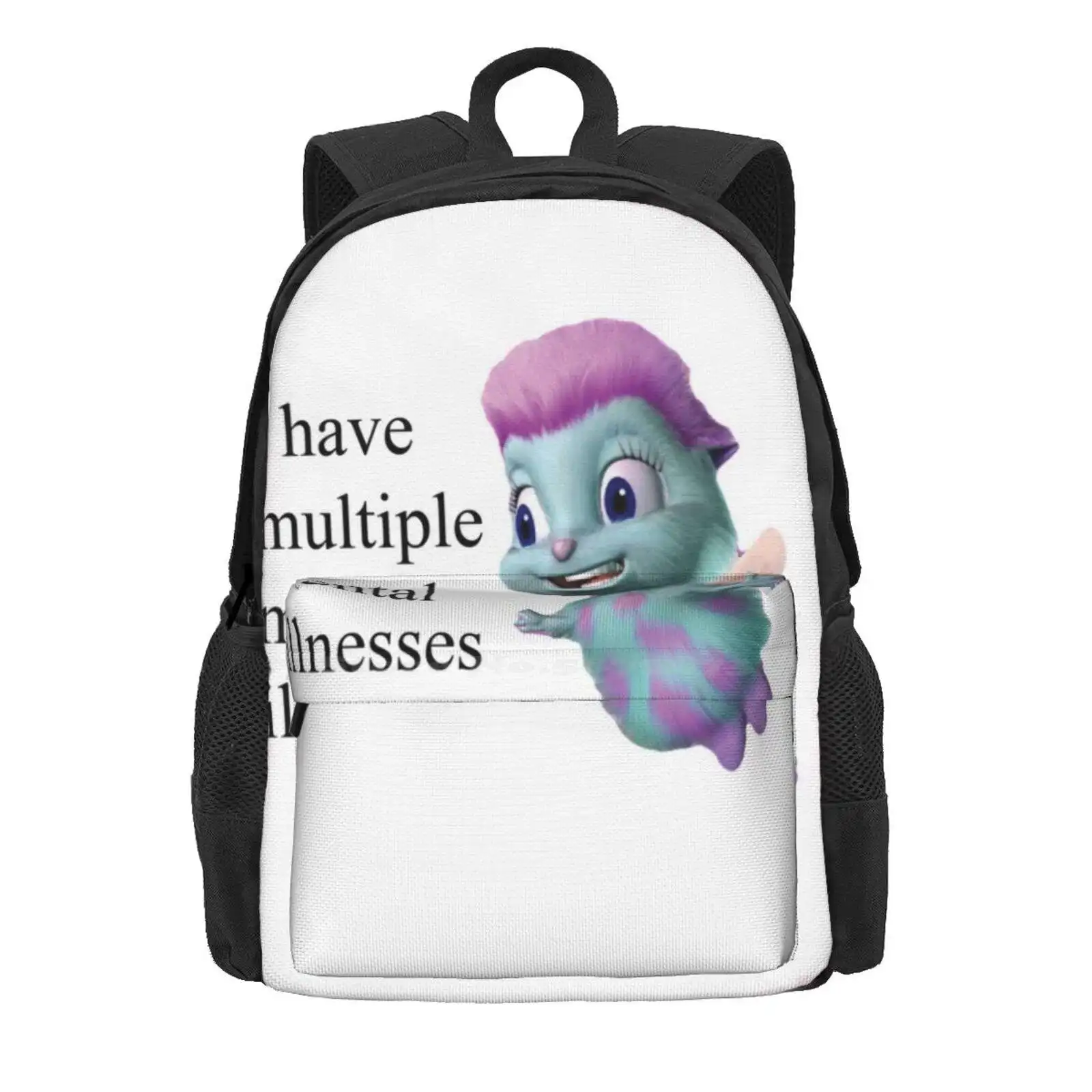 Bibble Mental Illness Rights Hot Sale Schoolbag Backpack Fashion Bags Bibble Meme Meme Broadwaycantdie