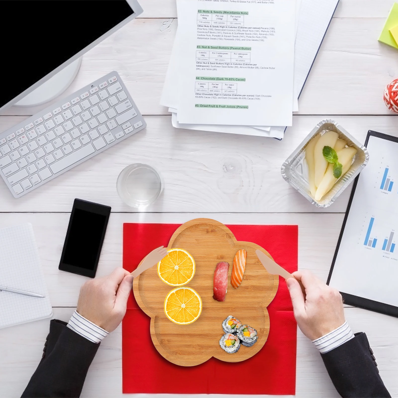 

Wooden Breakfast Tray Flower Shape Food Serving Plate For Home Kitchen Pastry Board Sushi Tray Dessert Plate Bamboo Food
