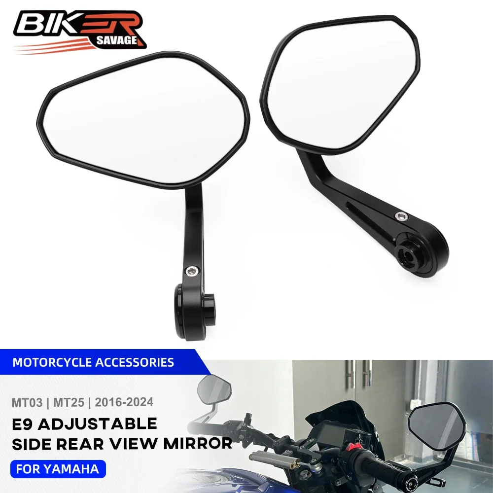 

E9 Rearview Mirrors For Yamaha MT03 MT25 Motorcycle Accessories 360 Degree Adjustable Rear View Mirror Side MT-03 MT-25 2016+