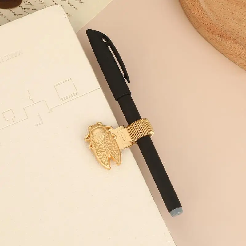 Image 5: Clip de stylo en alliage de Zinc, insecte Antique créatif, Clip de livre de Souvenir de musée, Clip de printemps rétro pour carnet d'étudiant