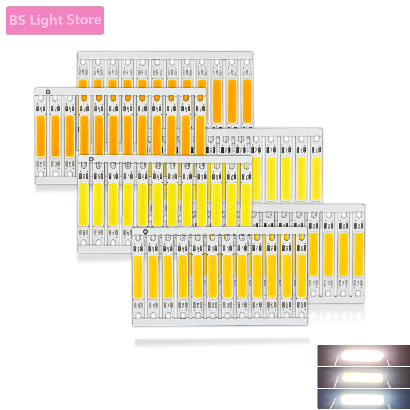 12Pcs Led cob chip DC9-11V DC15-18V COB LED Bulb 5w Strip Panel Module Chip Diode Bar Round Shape Lamp for DIY Lighting Fixture