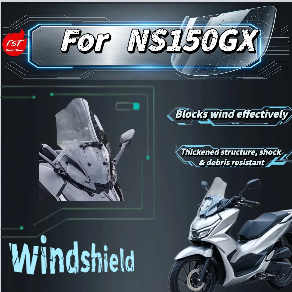 For  NS150GX Shield Windshield Mirror Relocation Bracket With Cross Bar Modified Parts