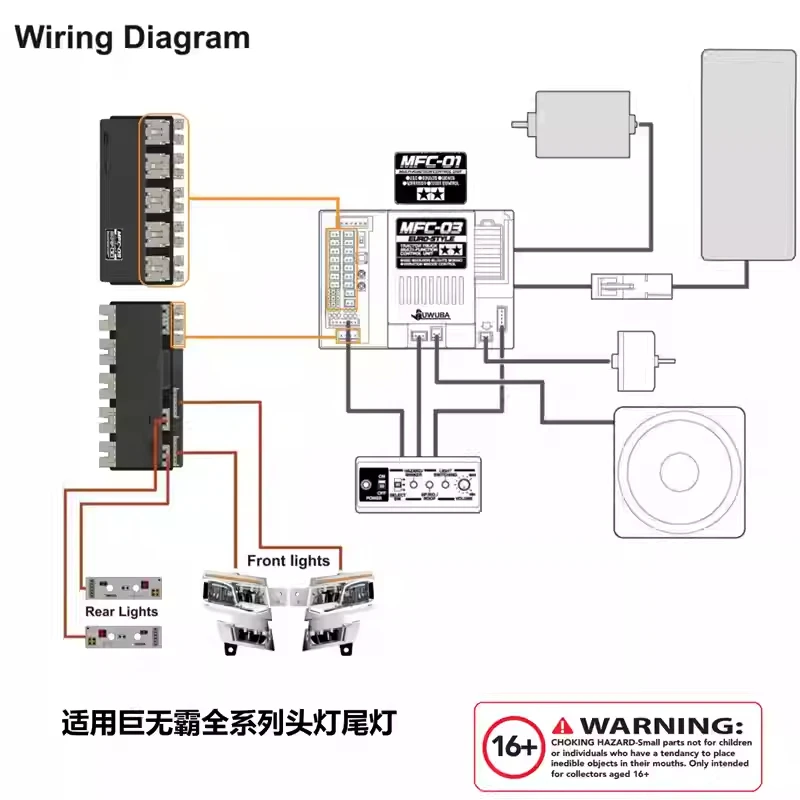 

Модуль адаптера звуковой и световой системы RC Truck, пластина для Tamiya 1/14, радиоуправляемый тягач серии MFC-03 M24 NOXION Fury Bearr