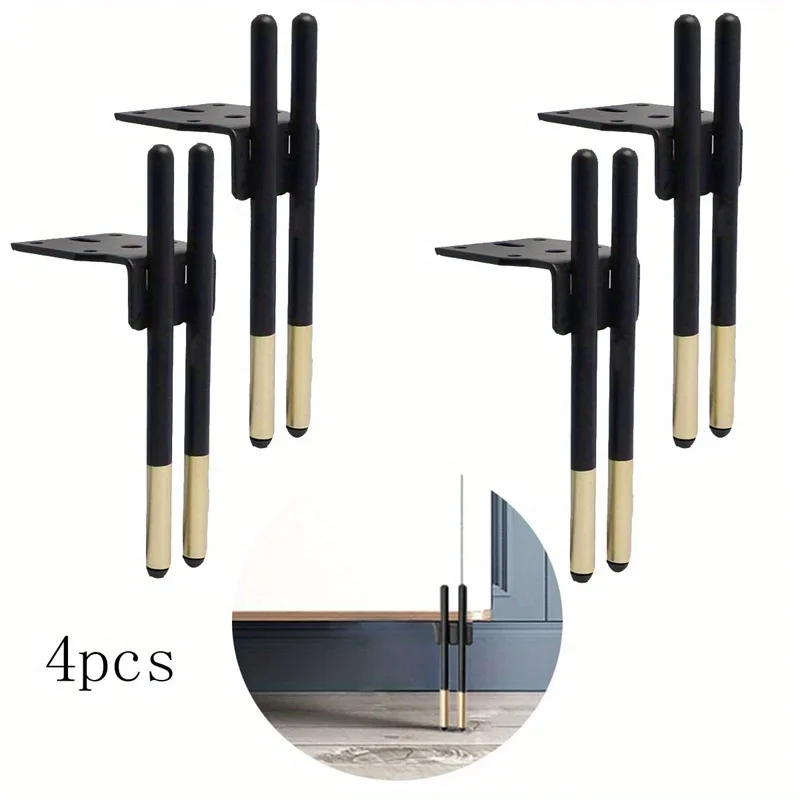 4pcs DIY Furniture Metal Legs Cabinet Feet Sofa Bedside Coffee Table Wardrobes Feet Replacement Leg Height