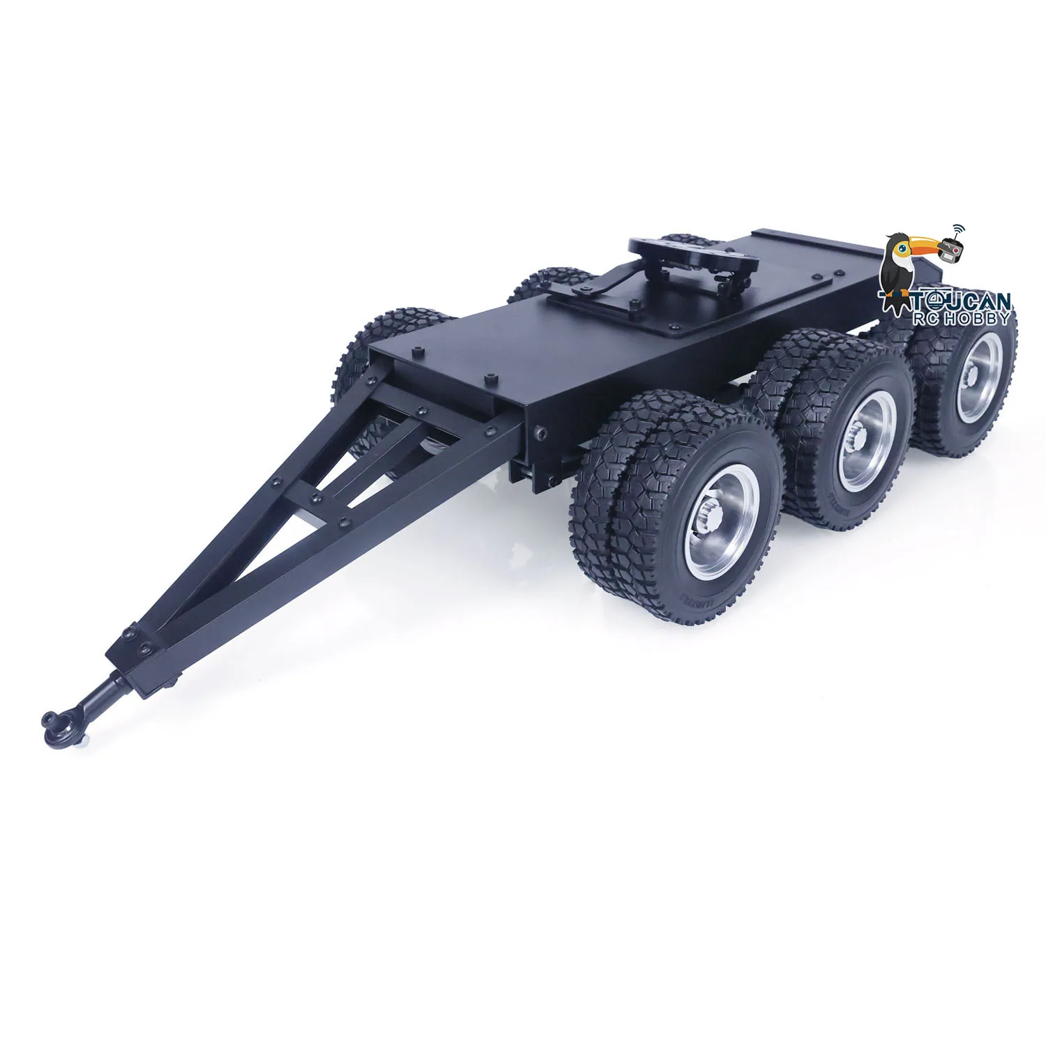 

3 Axles Metal Trailer With Fifth-wheel Traction for 1/14 LESU RC Truck Car Controlled Vehicle Upgraded Accessories TH22770