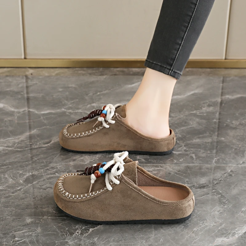 

Womens Beaded Moccasin Flats Soft Sole Comfortable Walking Shoes Non Slip Lightweight Loafers For Daily Wear