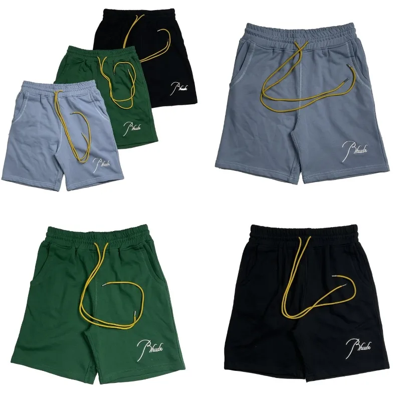 

26SS High Street Men's Rhude Sports Shorts High Quality Embroidered Logo Loose Casual Heavy Fabric Shorts