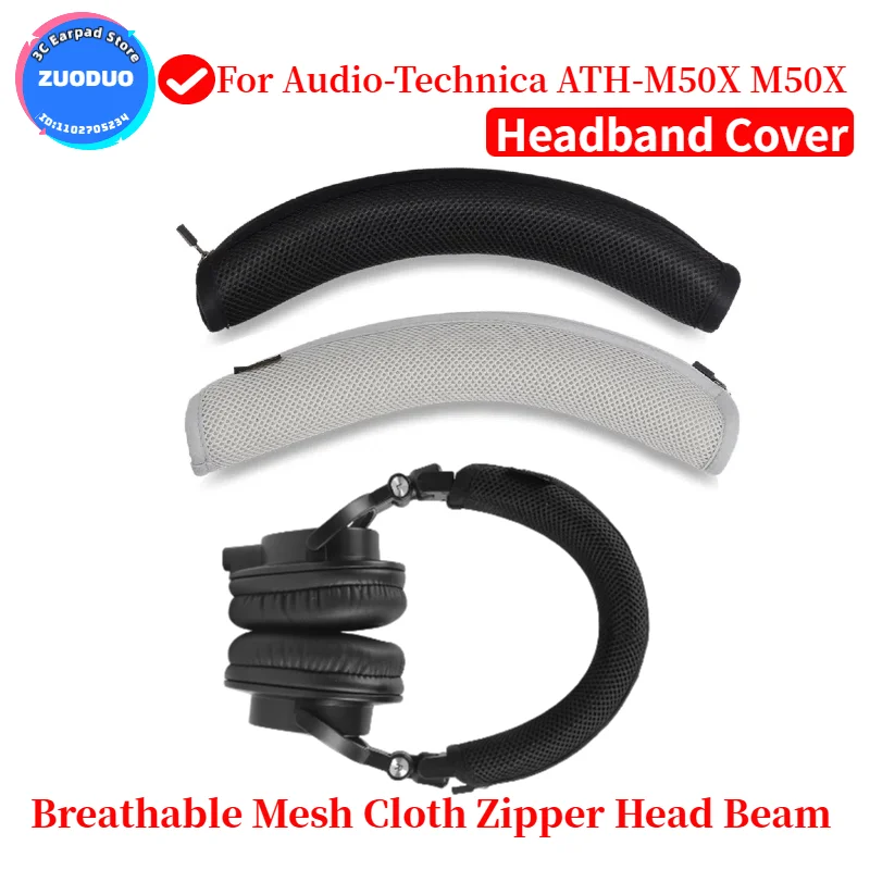 

Headphone Zipper Head Beam Cover for Audio-Technica ATH-M50X M50X Breathable Mesh Cloth Protective Case Headset Headbeam