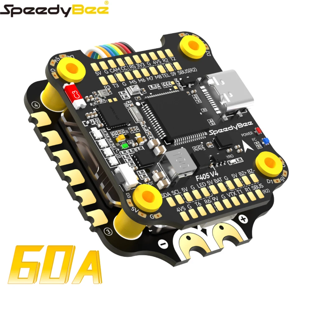 

SpeedyBee F405 V4 BLS 60A 30x30 FC ESC Stack F405 V4 BetaFlight (по умолчанию) INAV FC & BLS 60A 3-6S 4-в-1 ESC для дрона RC FPV