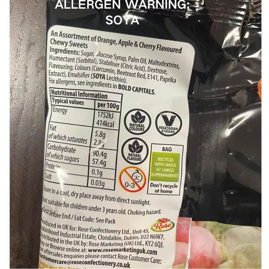 Picture 7: Tango,BONBONS Assorted Orange, Apple & Cherry Chewy, pack of 6