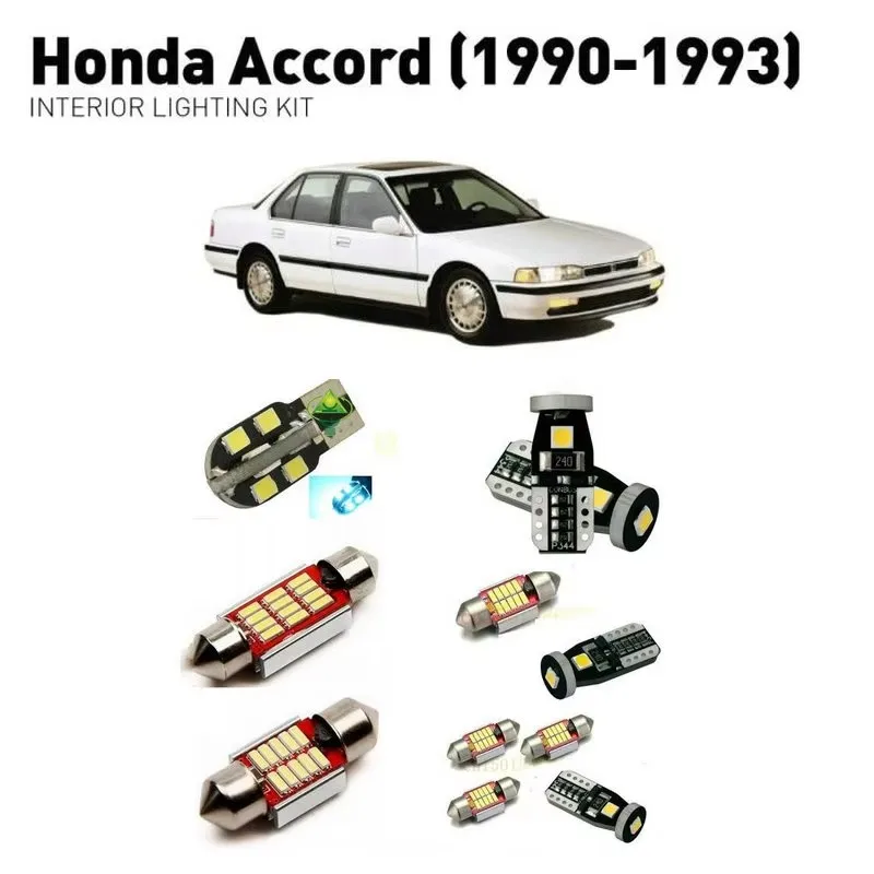 

Для Honda Accord 1990-1993 11 шт. Автомобильное светодиодное внутреннее освещение, автомобильные лампочки, лампа для автомобилей, без ошибок