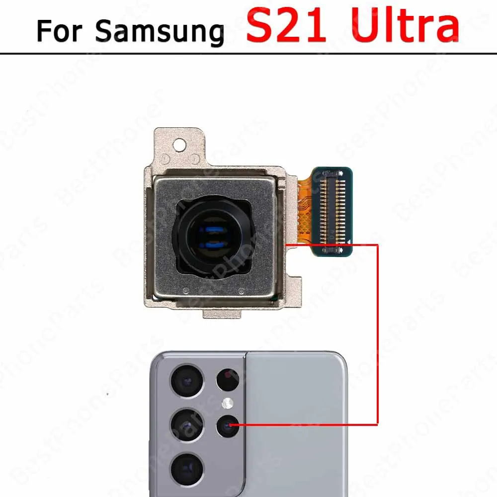 Rear Front Camera For Samsung Galaxy S21 Ultra 5G G998B G998U Frontal Selfie Back Backside Camera Module Spare Parts