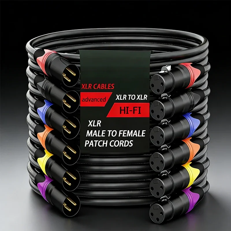 

XLR Microphone Cable 3-Pin Male to Female 50cm 1m 2m 3m 5m 10m Balanced Audio Cable for Mic Speaker Amplifier PA System