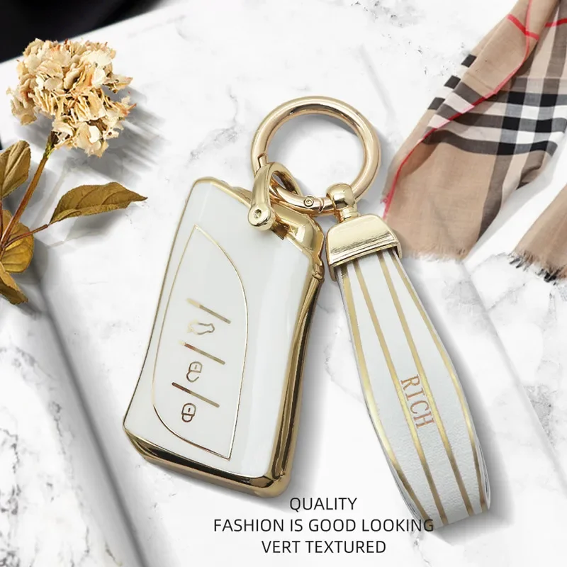 

Luxurious Golden Edge Remote Car Key Case Cover For Lexus NX ES UX US RC LX GX IS RX 200 250h 350h LS 450h 260h 300h UX200 LC500