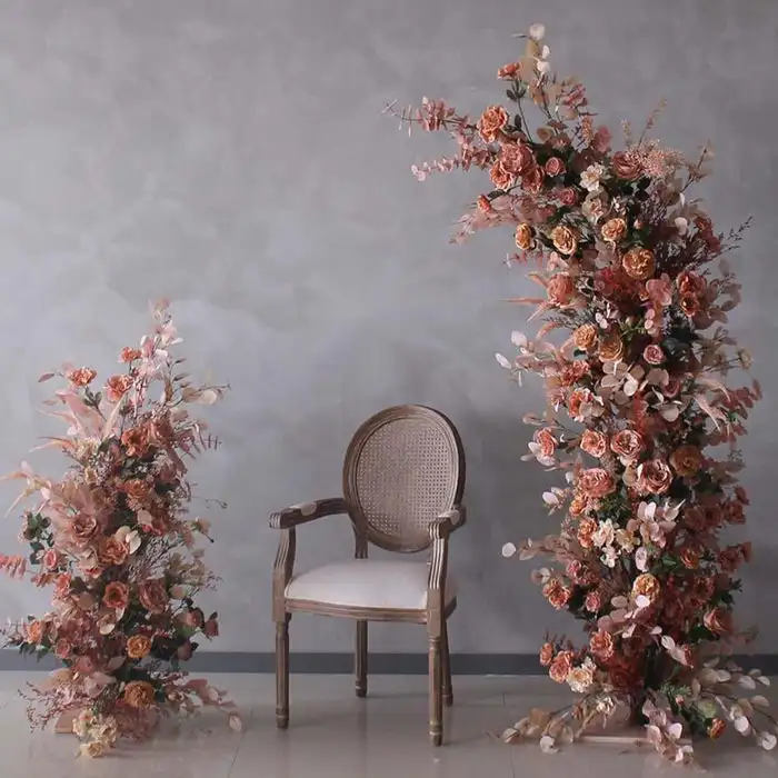 

Flower Arch Autumn Wedding Backdrop Horn Arch Decor Floral Arrangement Centerpieces Ball Welcome Sign Flower Event Supplies