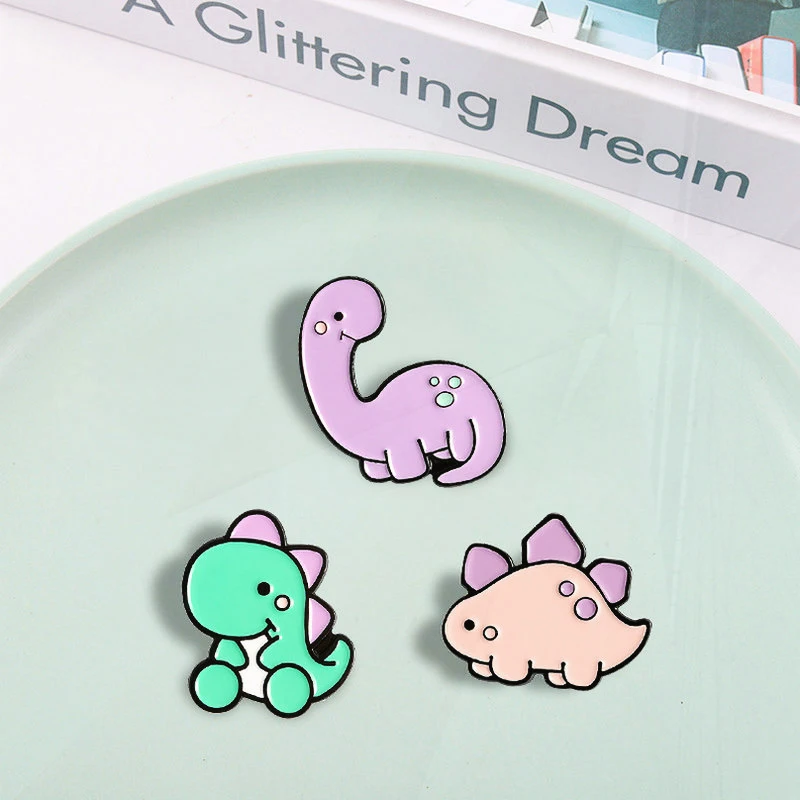 Tyrannosaurus Pines Bag Clothes Lapel Pins Fashion Jewelry Gift Kids Dinosaur Park Enamel  Pins Custom Cute Animal Badge