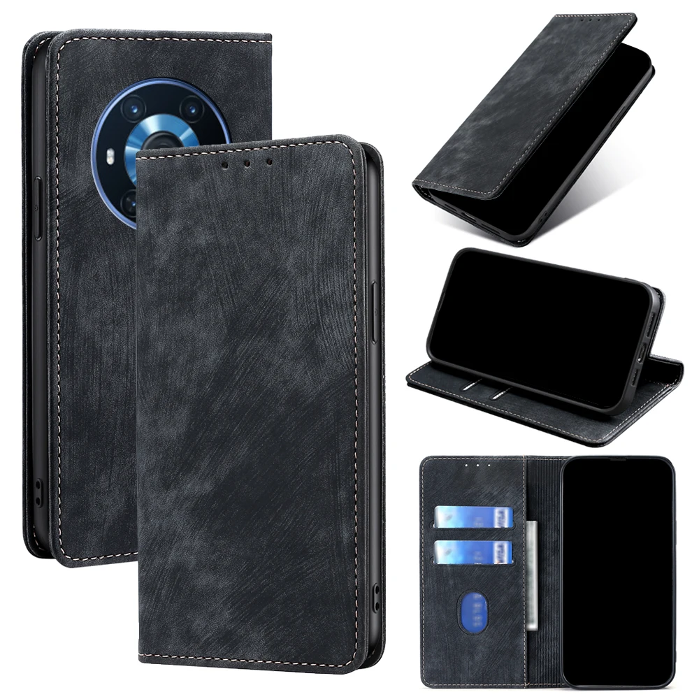 Luxury Bussiness Leather Phone Case for Honor Magic 5 4 3 Lite Play 40 30 Plus 7T 4T Pro Case Cover with Wallet and Card Slots