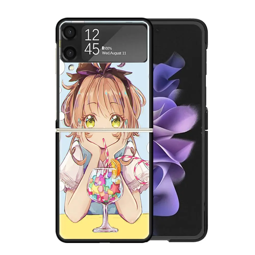 CardCaptor Sakura Anime Phone Case For Samsung Galaxy Z Flip6 Flip4 Flip5 Flip3 Cases Z Flip 6 3 4 5 5G Back Cover Shell Fundas 