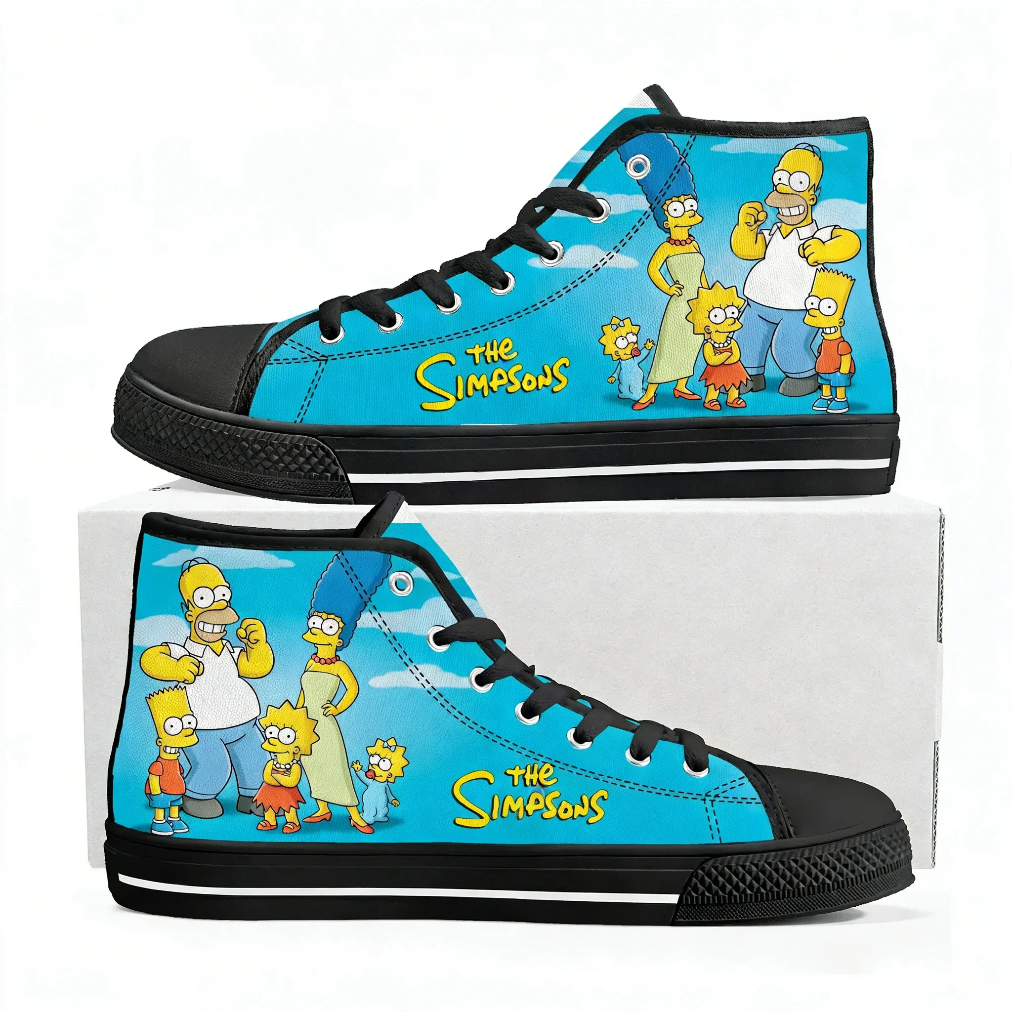 S-Simpsonss High Top Sneakers Mens Womens Teenager High Quality Canvas Sneaker 3D Print Casual Couple Shoes Personalized Shoe - view 2