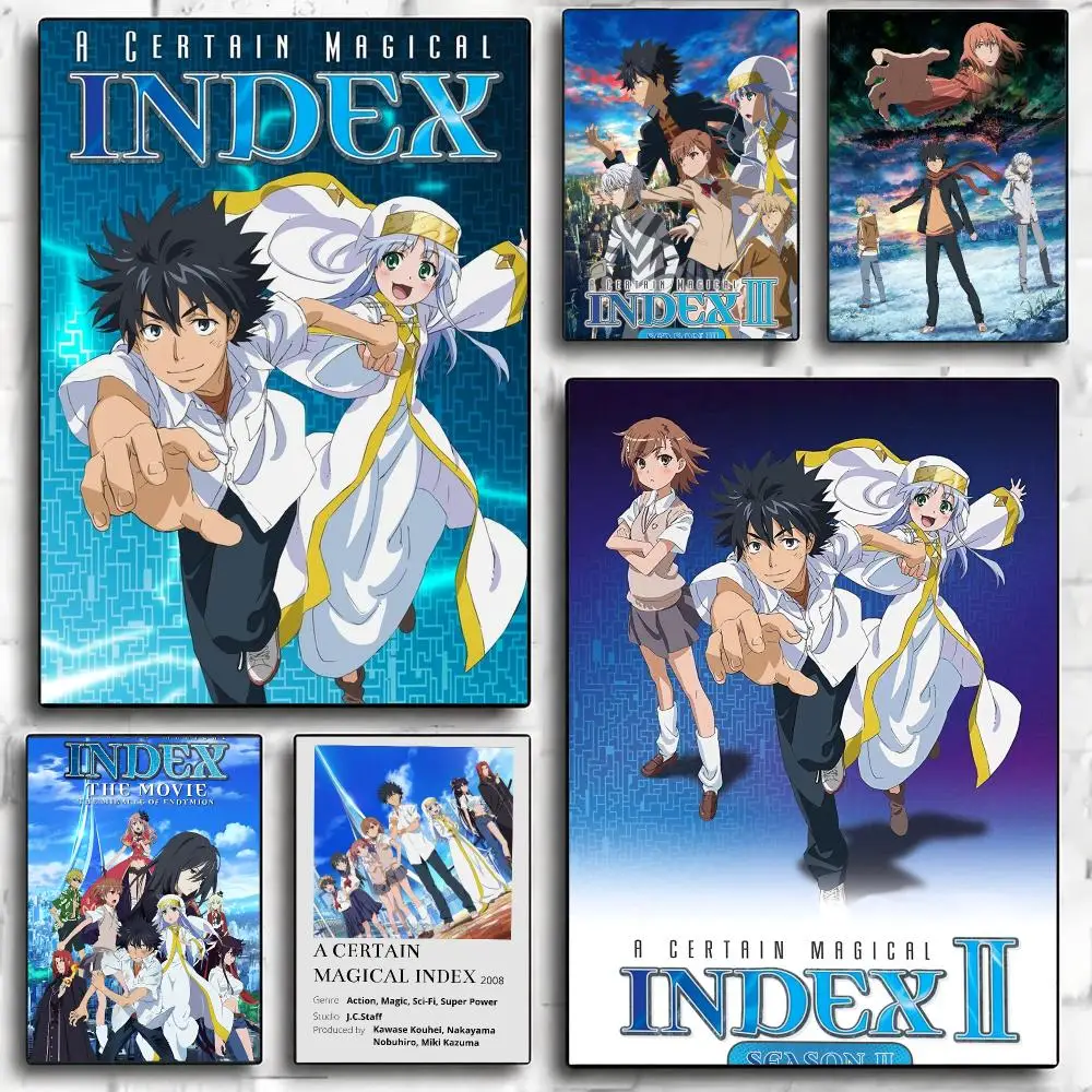 anime A-A Certain Magical Index-X Poster Minimalist Wall Sticker for Cafe Office Bar Home Decor and Gift