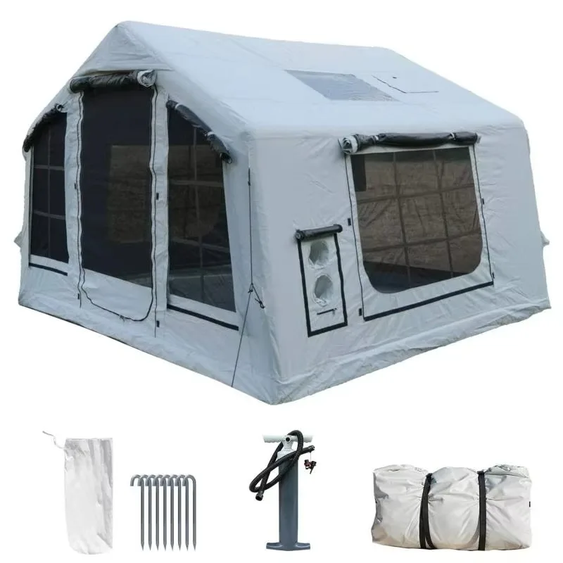 YTYINHot Sale 8sq.m 420D Oxford Inflatable Camping Tent Extra Tall Spacious All Season Double Door Quick Setup High Waterproof