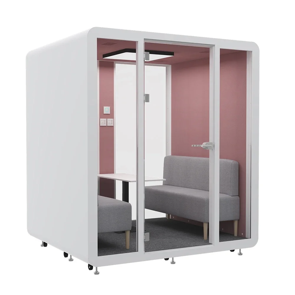 Modular Movable Prefab Office Pod, Portable Prefab Building for Quiet Workspace and Privacy in Commercial Sites
