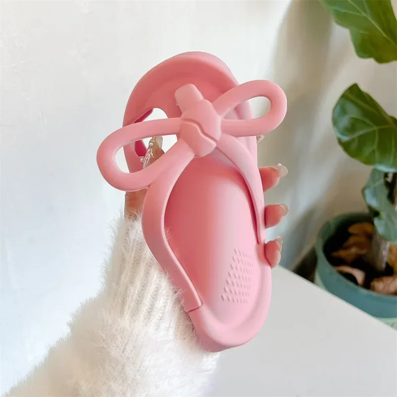 Funny 3D Cartoon Kirby Flip Flops Case For iPhone 16 14 15 13 12 11 Pro Max XR XS MAX 6 7 8 Plus Mini SE Soft Silicone Cover