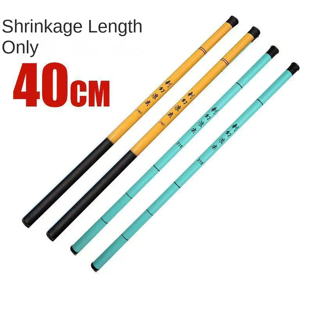 40 سنتيمتر تخزين تلسكوبي الصيد رود 1.8 متر-3.6 متر طول رقيقة قصبة صيد خشبية صغيرة الترا قصيرة خفيفة الصيد القطب اليد #3