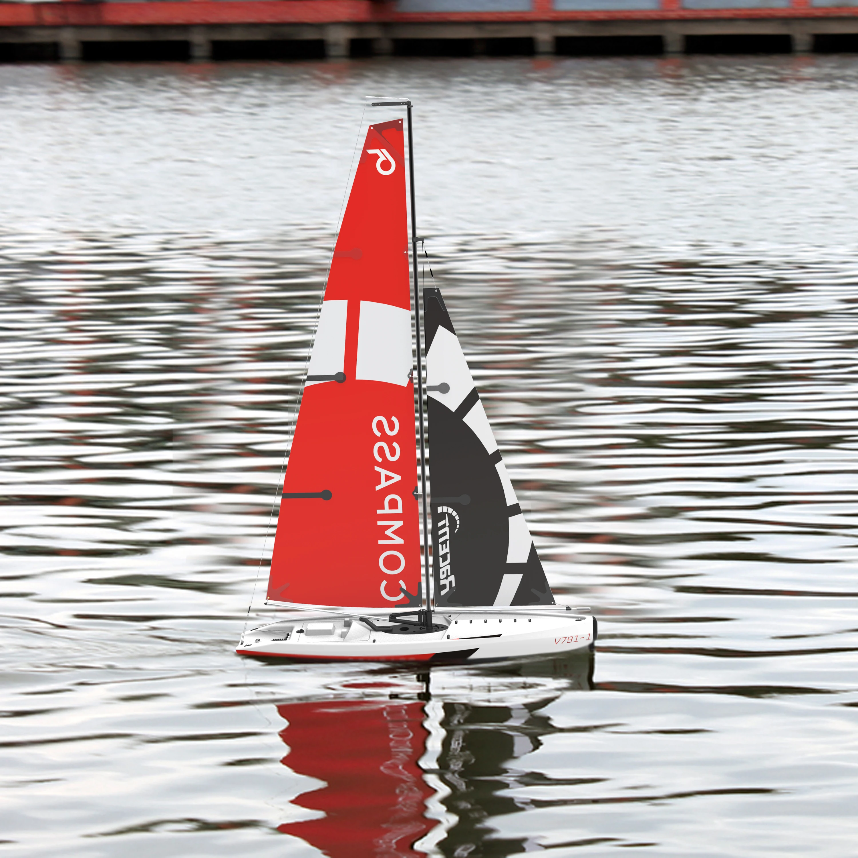 791-1 High End Remote-controlled Sailboat 65CM Competition Size Wind 2.4G New Water Remote-controlled Sailboat Model