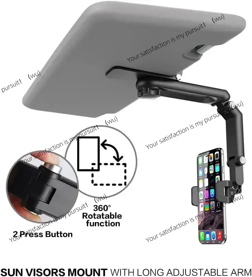 Sun Visor Phone Holder for Car Multifunctional 360° Rotating Sun Visor Cell Phone Holder with IPhone/Samsung/Android