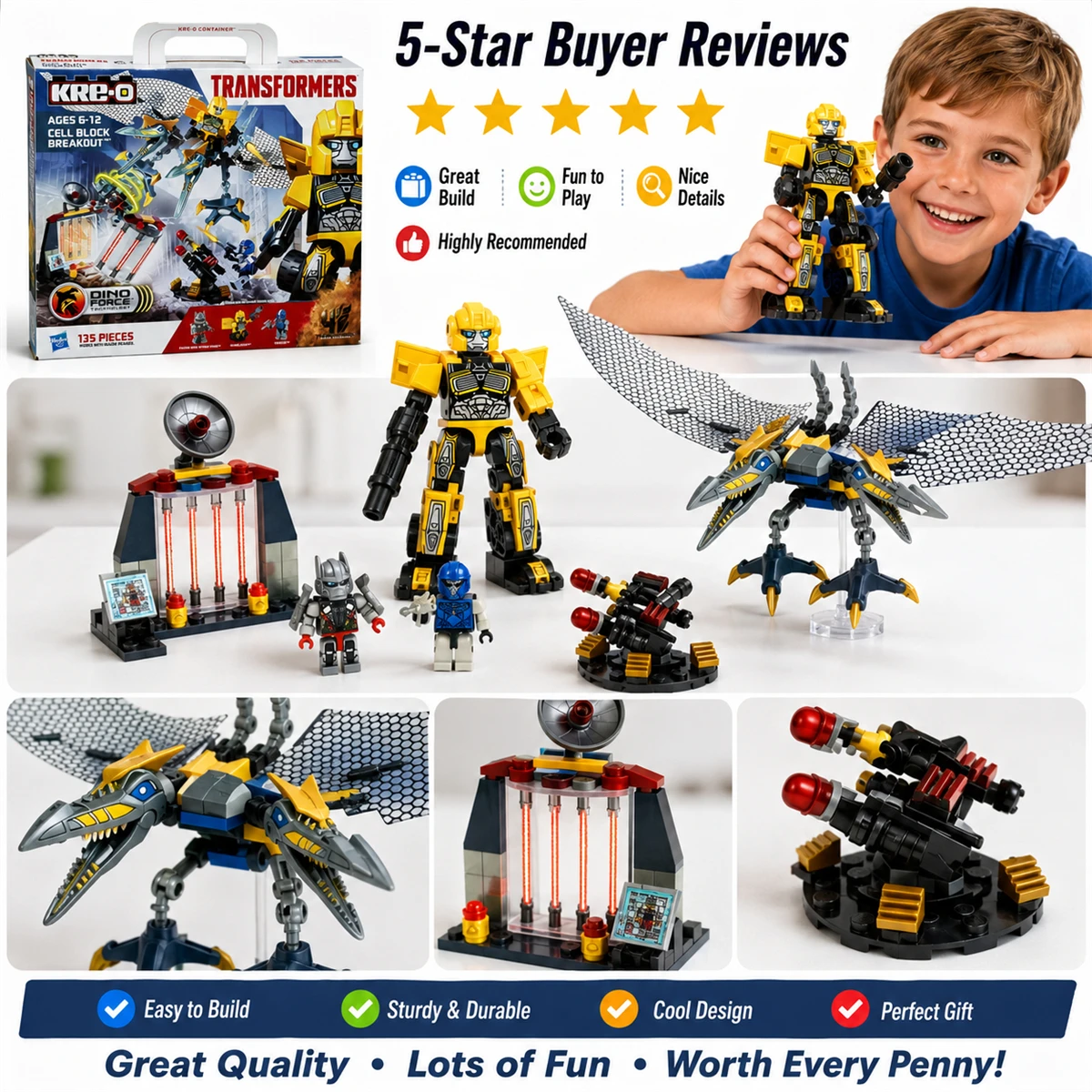 Hasbro Kre-O Transformers Black Bumblebee Cell Block Breakout