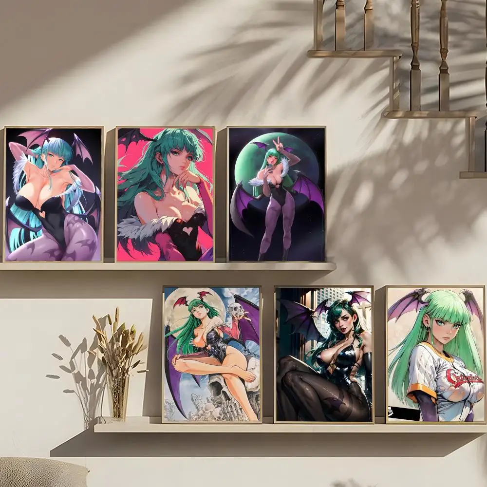 Anime D-Darkstalkers M-Morrigan Poster Art print wall decor ideal for living room, bedroom, bar, parlor, and home gifting