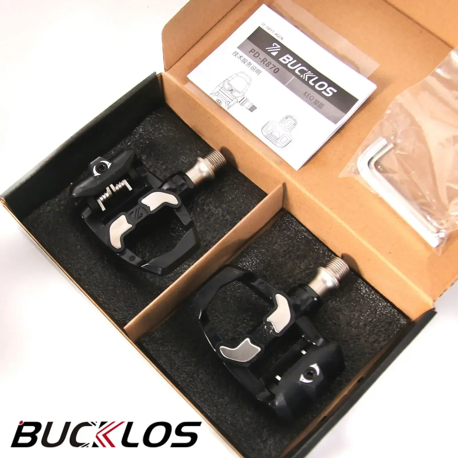 

BUCKLOS Road Bike Pedals for LOOK KEO Carbon Titanium Pedal Self-Locking Bicycle Clipless Pedals Ultra Light Cycling Footrest