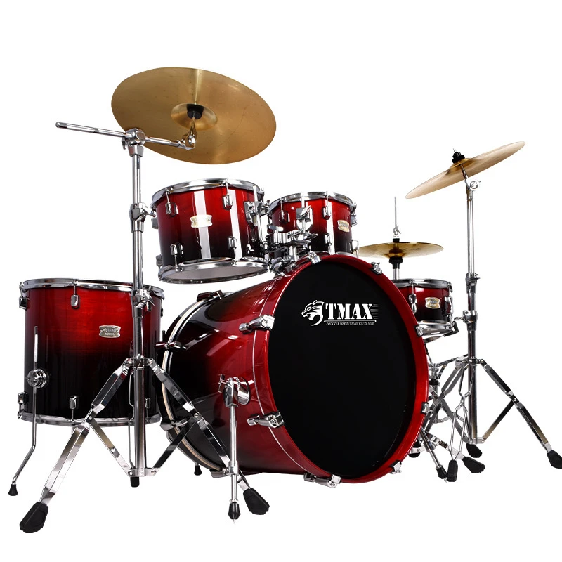 

High quality 5 drums 3 cymbals professional test level drum set performance playing jazz drums