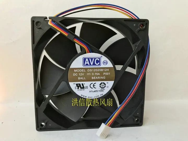 

Freight free original AVC 12025 DS12025B12H 12V 0.75A large volume PWM temperature controlled speed regulating fan