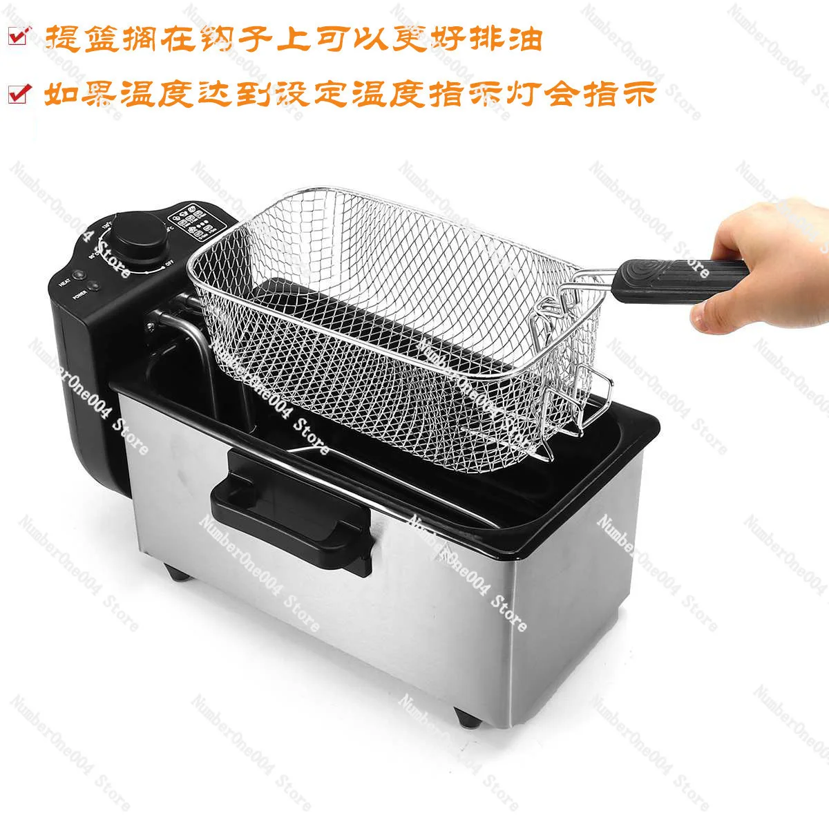 Foreign trade 800 deep fryer household 3L multi-functional fryer