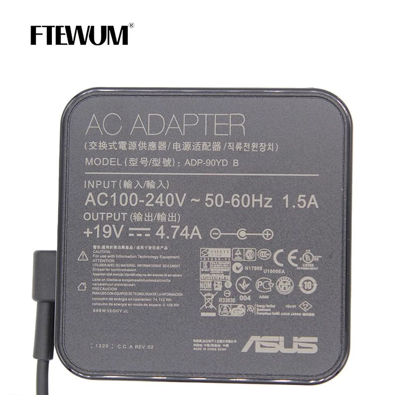 19V 4.74A 90W 5.5*2.5Mm Laptop Adapter Oplader ADP-90YD Voor Asus Toshiba/Lenovo A53S A8J q550l K55a N56V X54c X551c K55vd K52