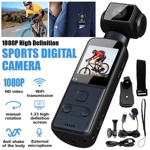 1080P HD 포켓 액션 카메라 휴대용 디지털 비디오 레코더 경찰 BodyCam 270 °   WIFI 기능을 갖춘 회전식 스포츠 카메라 캠코더
