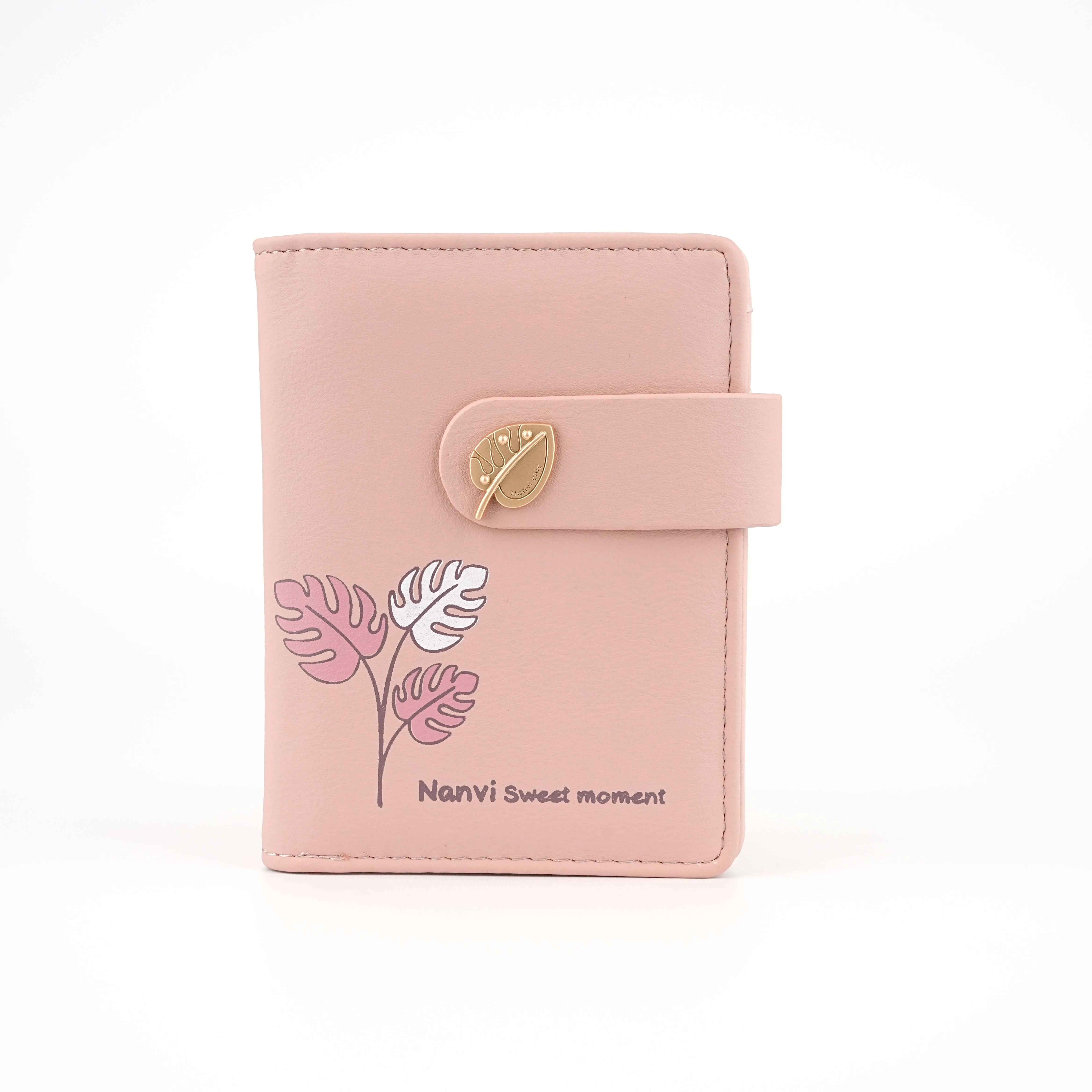 

Premium Sense Female Fashion Short Coin Purse Leaf Pattern Student Cute Hundred Wallet 6 Colors Credit Card Holder FANSU