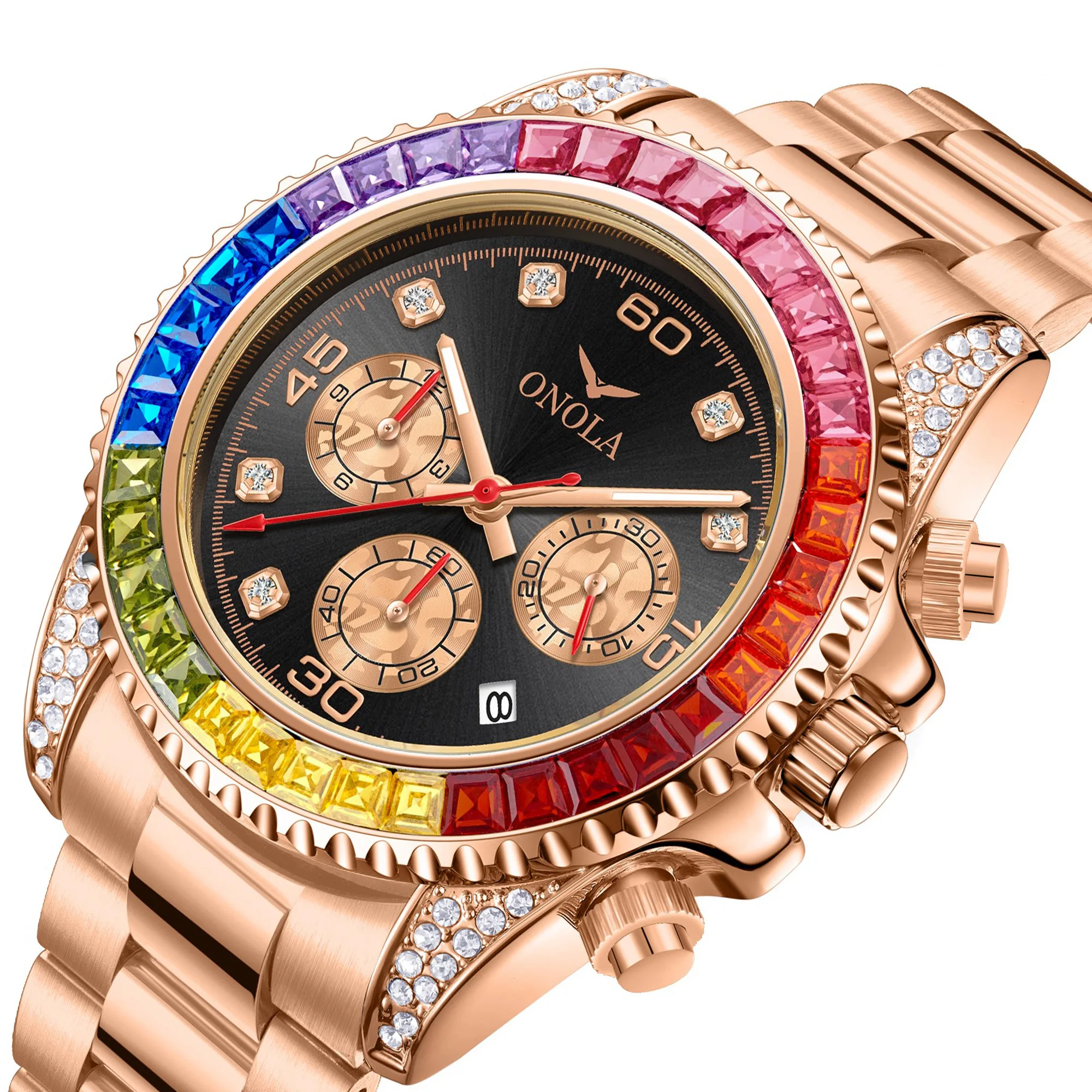 ONOLA ธุรกิจนาฬิกาผู้ชายปฏิทิน - Luxury Watch Green Dial บทวิจารณ์และราคา