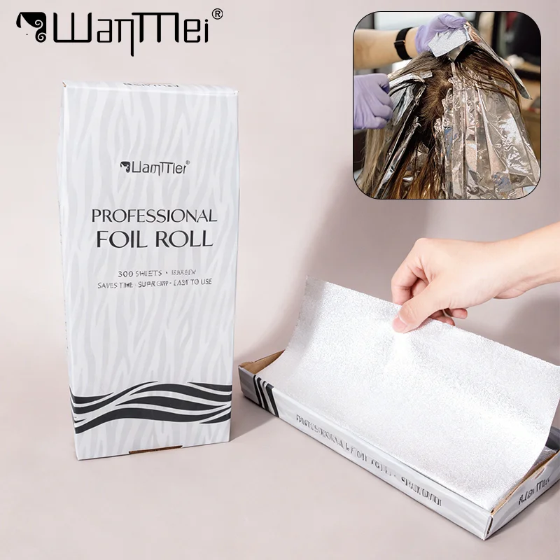 

12*30cm Silver Embossed Hair Foils Highlighting Non Slip Coloring Aluminum Foil Tin Hairdressing Perm Foil Salon 300 Sheets