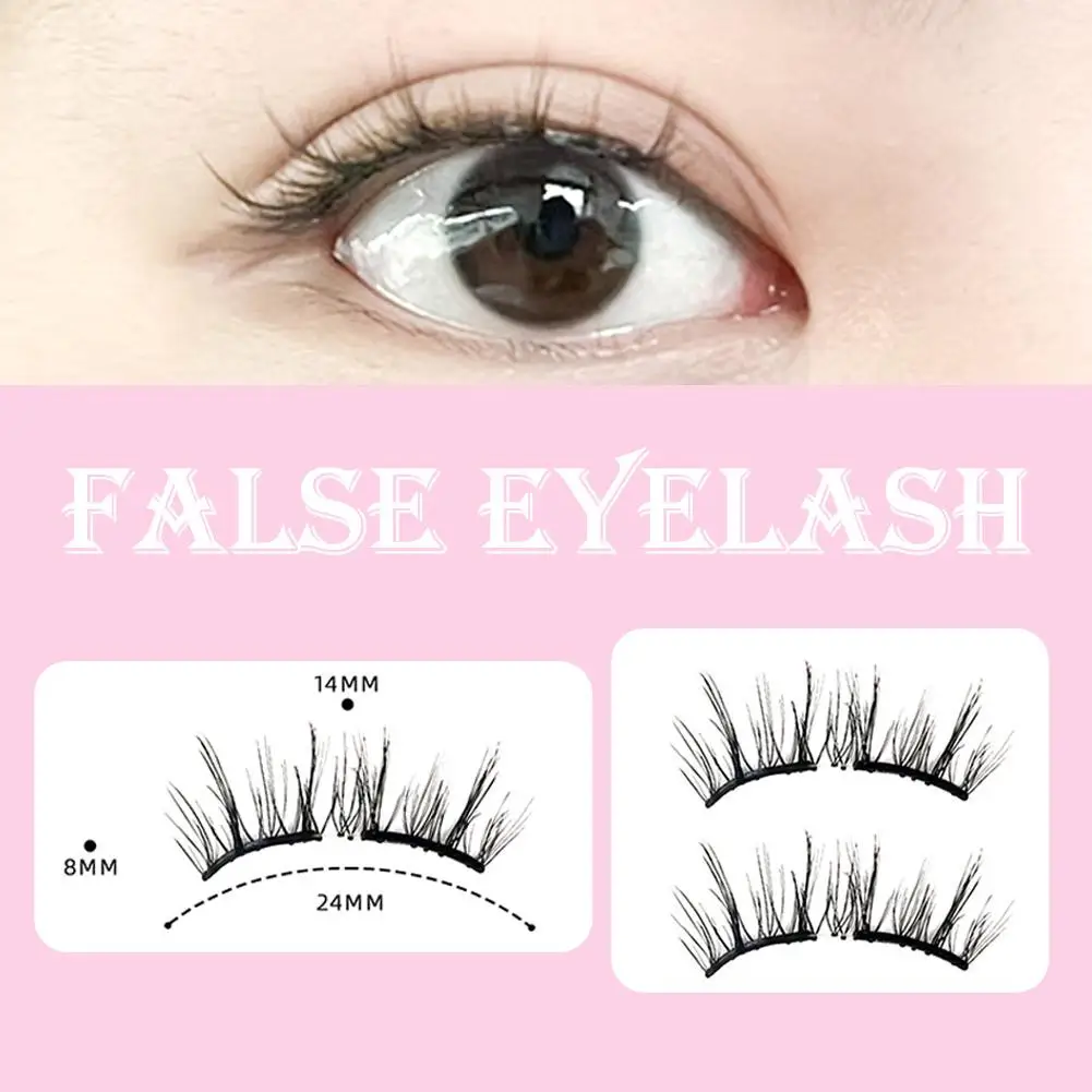 Miękkie magnetyczne rzęsy bez kleju, naturalny objętość, pełne rzęsy na pasku z magnetycznymi pęsetami, wielokrotnego użytku do codziennego użytku C6E8