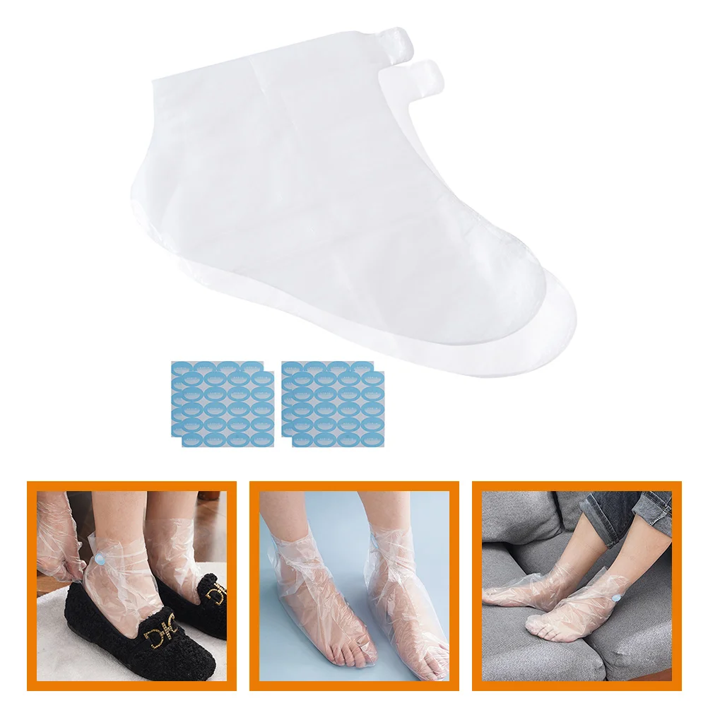 Masque de pied de poulet, bonneterie, couvre-chaussures, chaussettes de gratitude, paraffine, utilisation hydratante, fournitures de doublure de pédicure, pieds en plastique