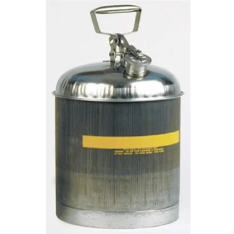 

Safety Can, Stainless Steel, 5 gal, Silver, 11 1/4 in Dia., Flammables