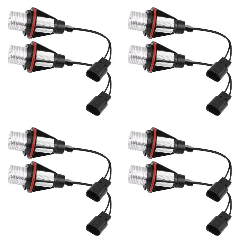 AU28-8000K Amber LED Angel Eye Marker Halo Light Bulbs Lamps For -BMW E39 E53 E60 E63 E64 E66 E87 5 6 7 X3 X5 [Pack Of 8 Pcs]