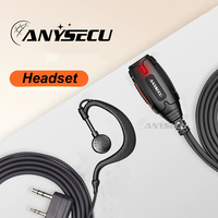 10pcs Earphones K/M Head PTT with Mic Walkie Talkie Earpiece G Type for Baofeng TYT anysecu UV-5r UV-5R UV82 Bf-888S UV-K5 UV-K6