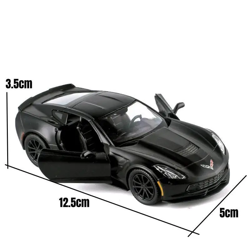 1/36 Chevrolet Corvette Grand Sport C7 Toy Car Model For Children RMZ CiTY Diecast Miniature Pull Back Collection Gift Kid Boys